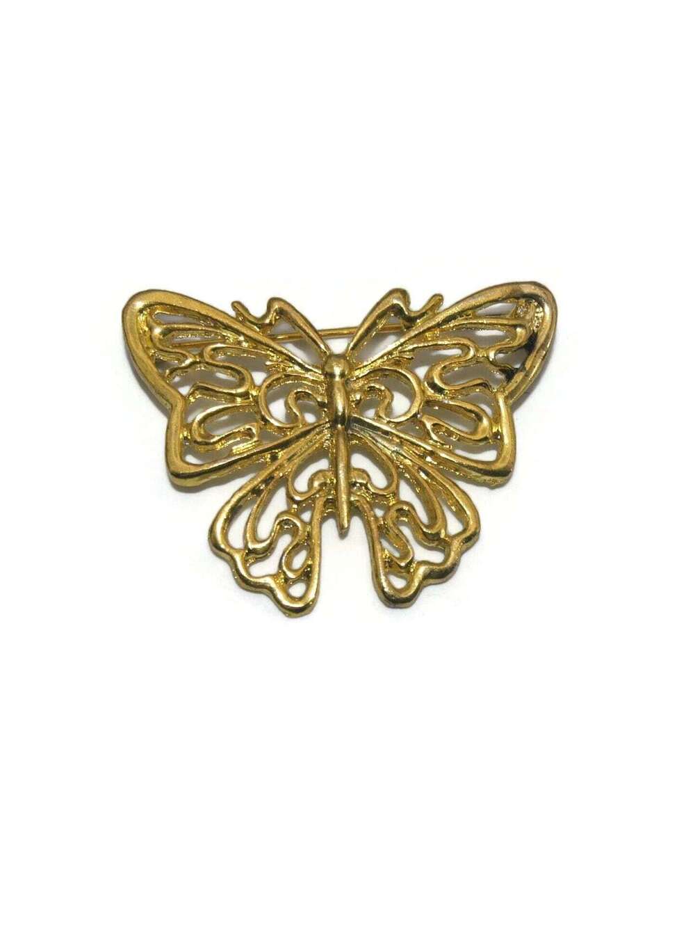 Vintage Gold Tone Butterfly Brooch.